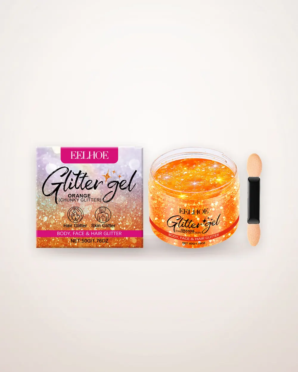Orange Glitter Highlighting Gel