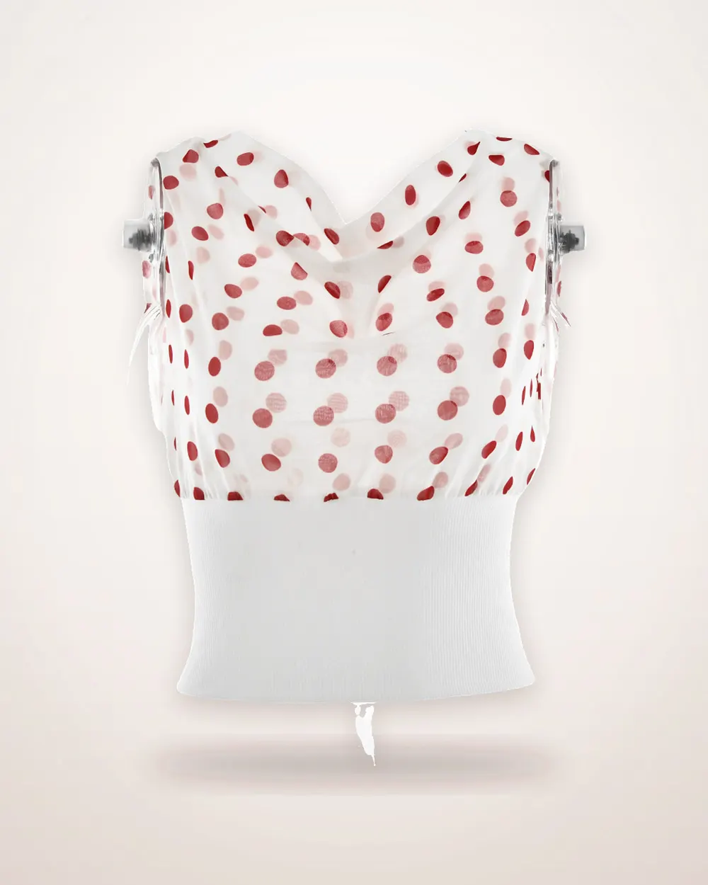 Polka Dot One-Shoulder Chiffon Crop Top