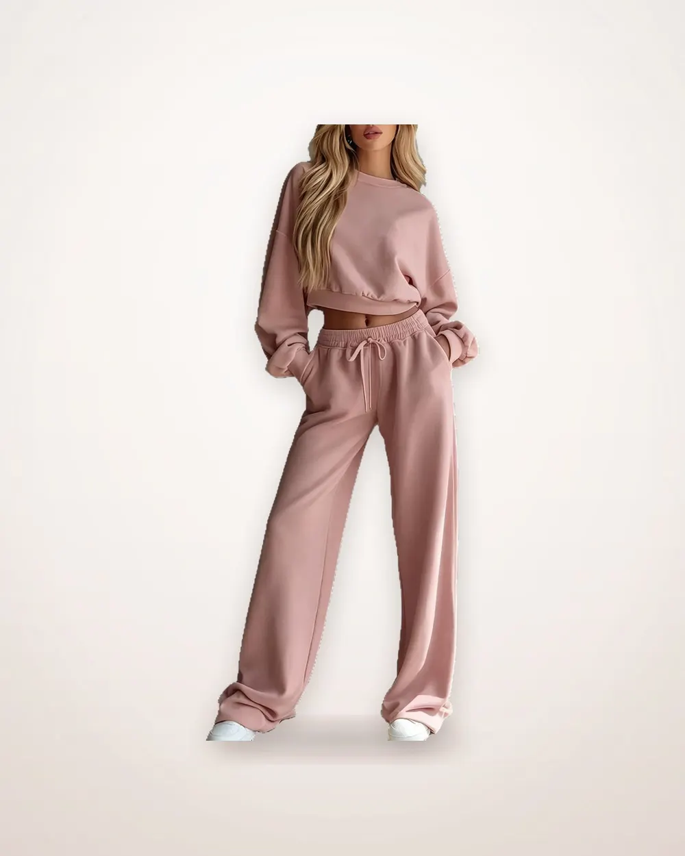 Minimalist Sweatshirt and Wide-Leg Pants Set