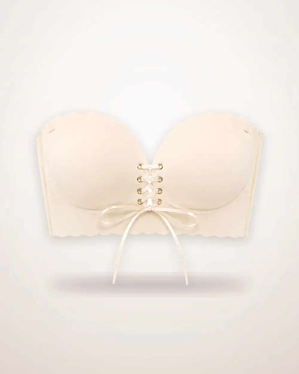 Front Drawstring Wave-Edge Bra