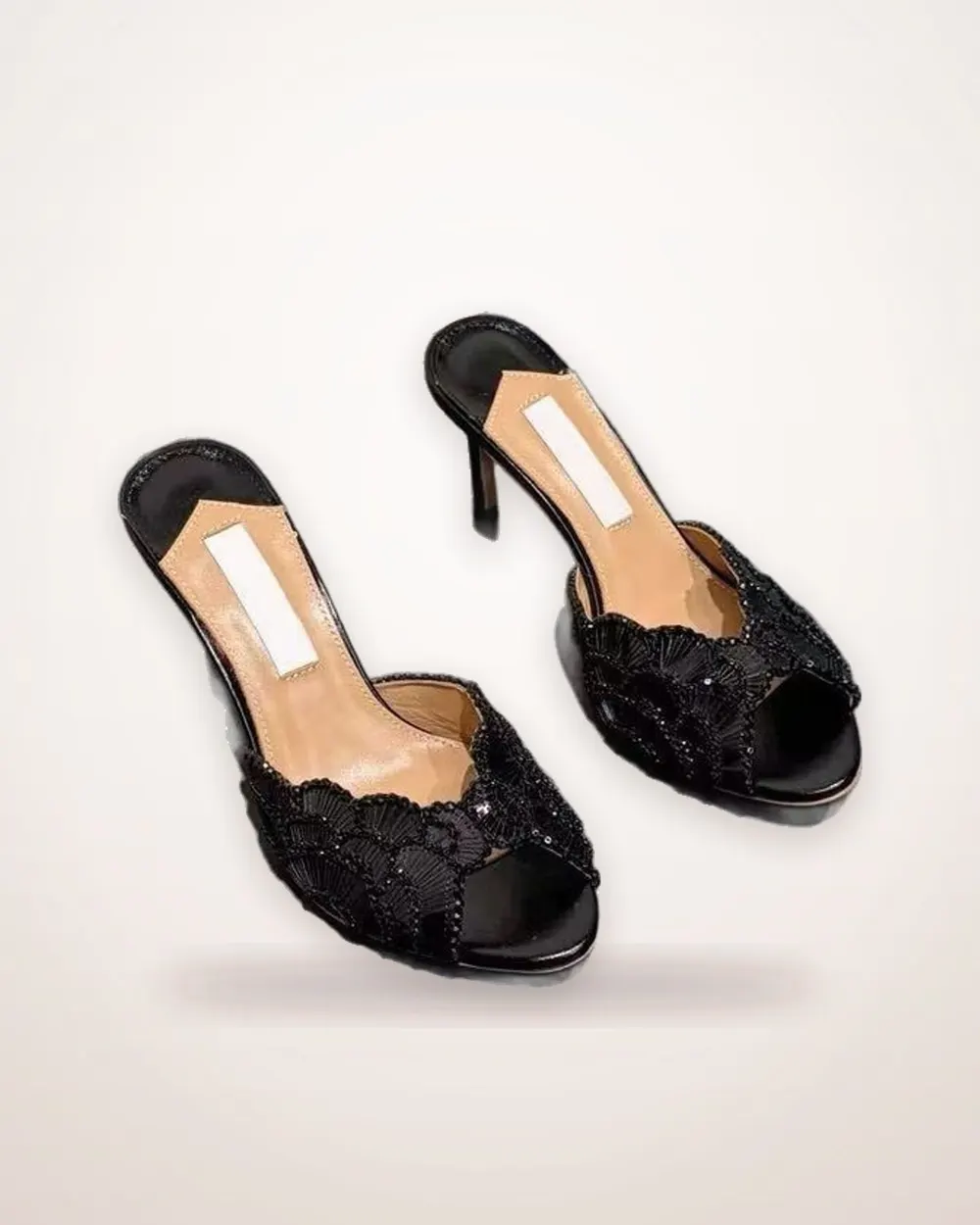 Open-Toe Stiletto Heel with Red Sole