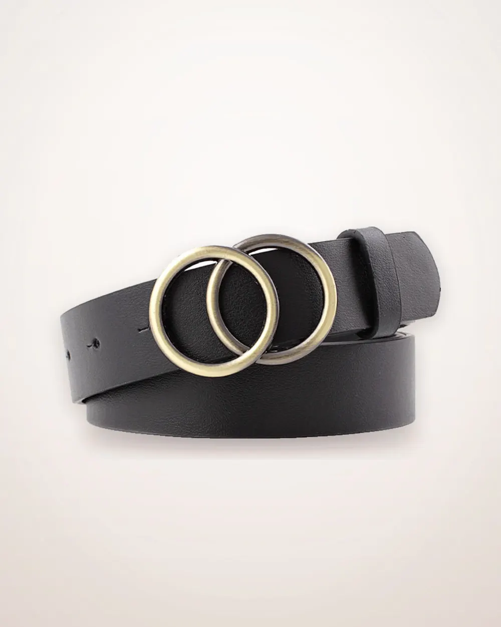 Round Buckle PU Waist Belt