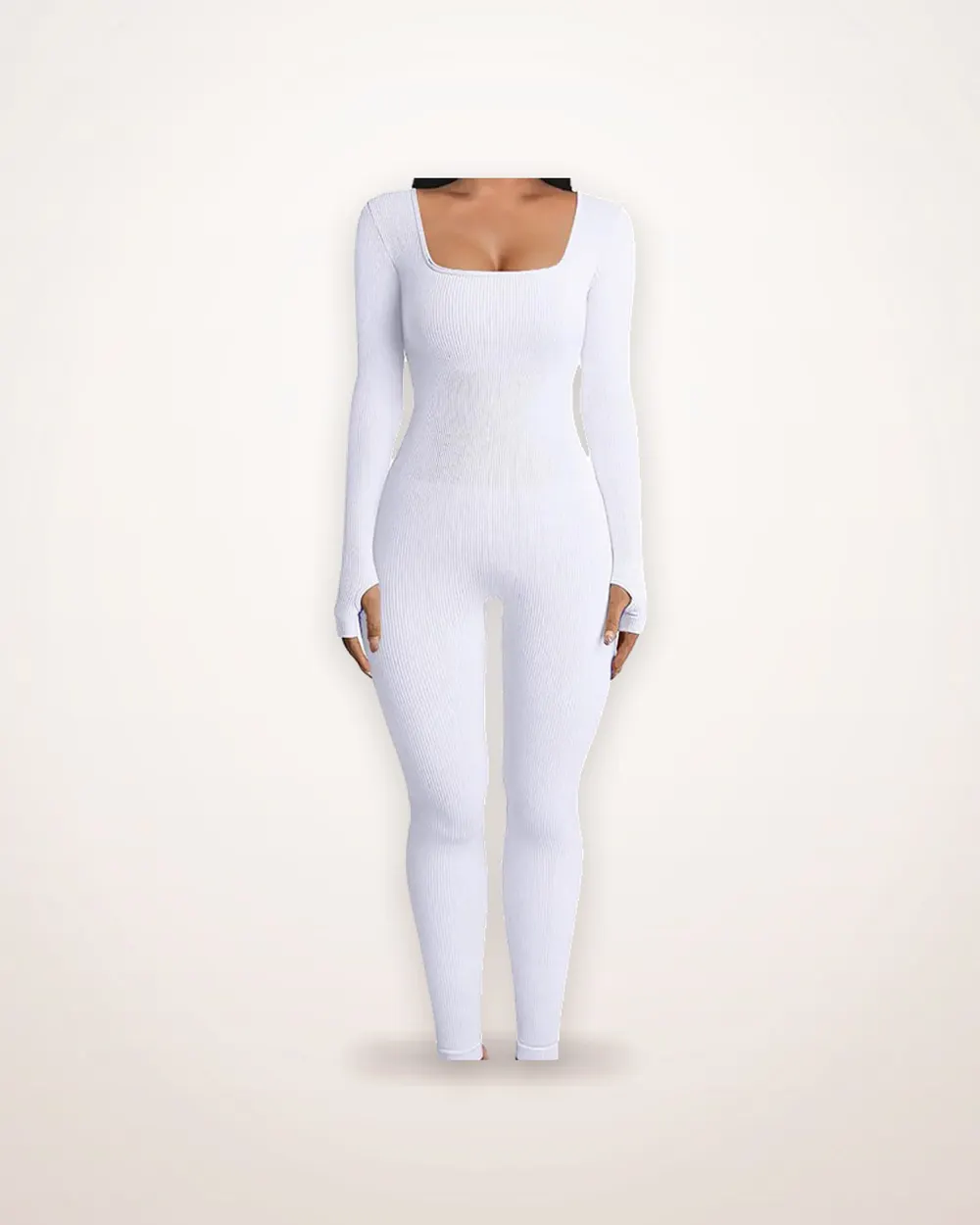 Square-Collar Shaping Yoga Jumpsuit