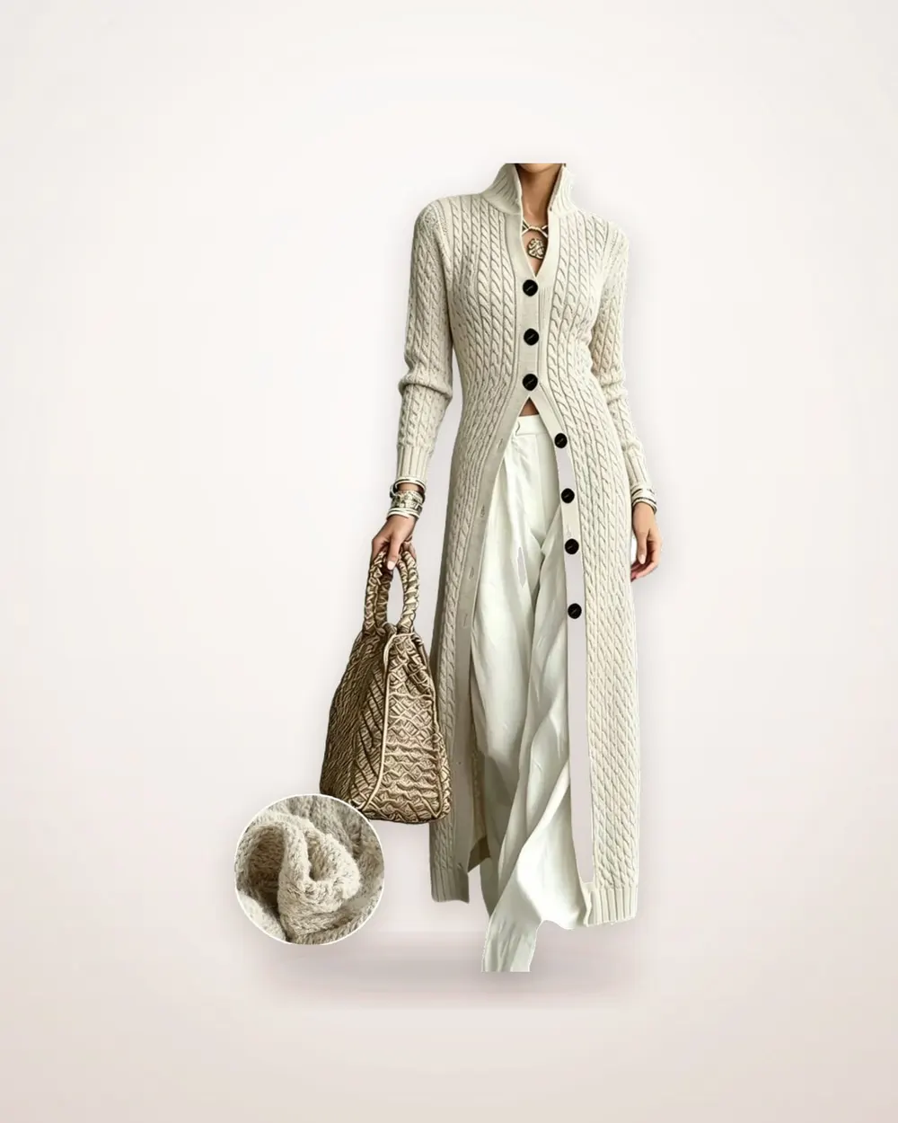 Longline Knitted Button Cardigan