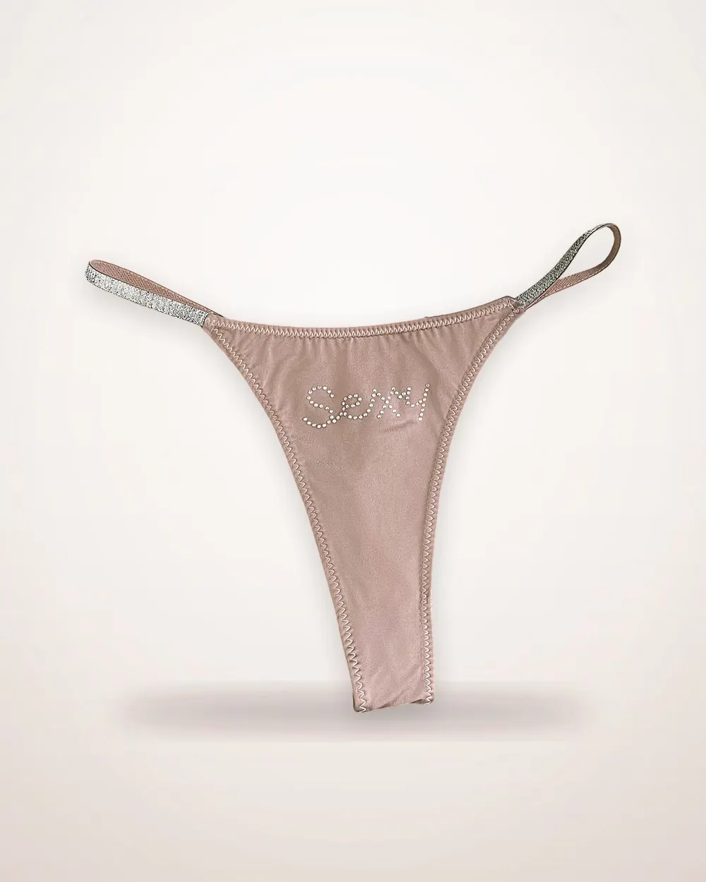 Rhinestone Thin Strap Thong