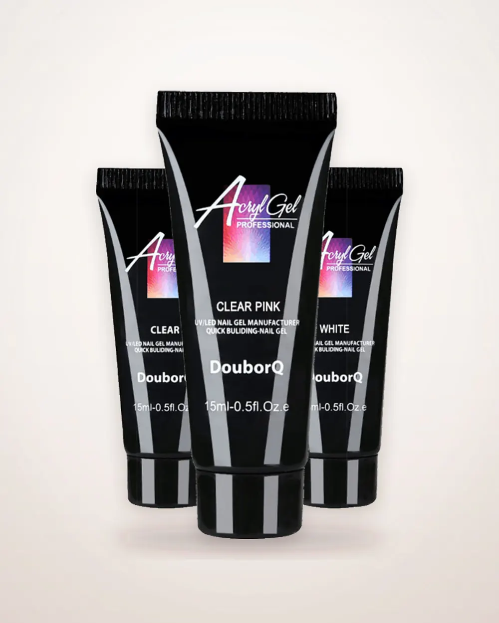 3-Color Polygel Nail Kit with 48 Mold Tips
