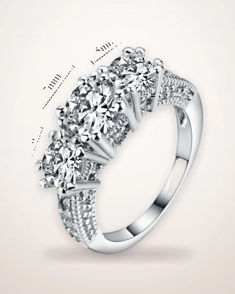 Zircon Inlay Engagement Style Ring