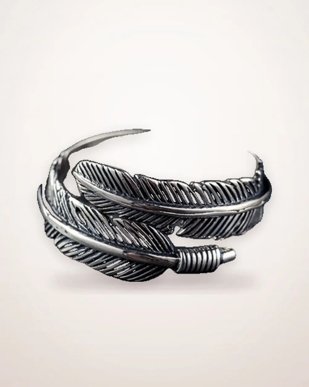Antique-Finish Feather Ring