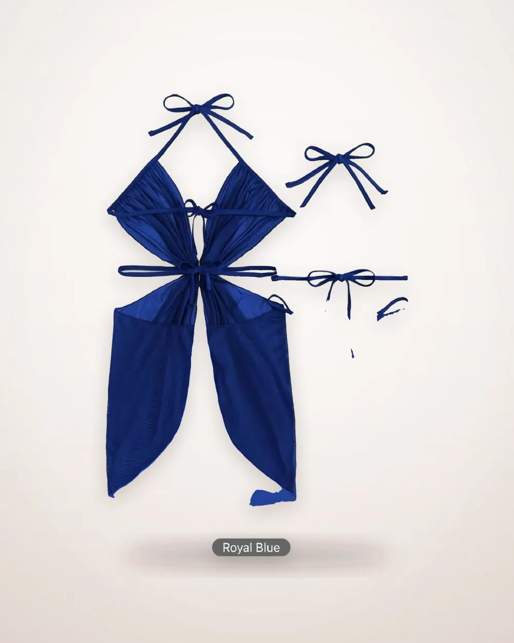 Three-Piece Halter Bikini Set with Skirt