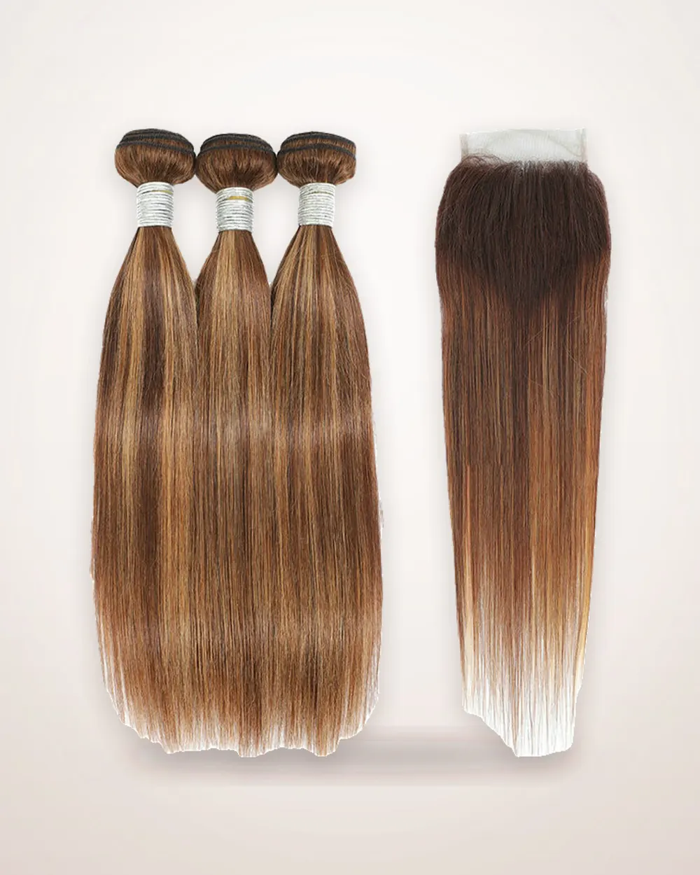 Long Straight Human Hair Wig with Side Bangs