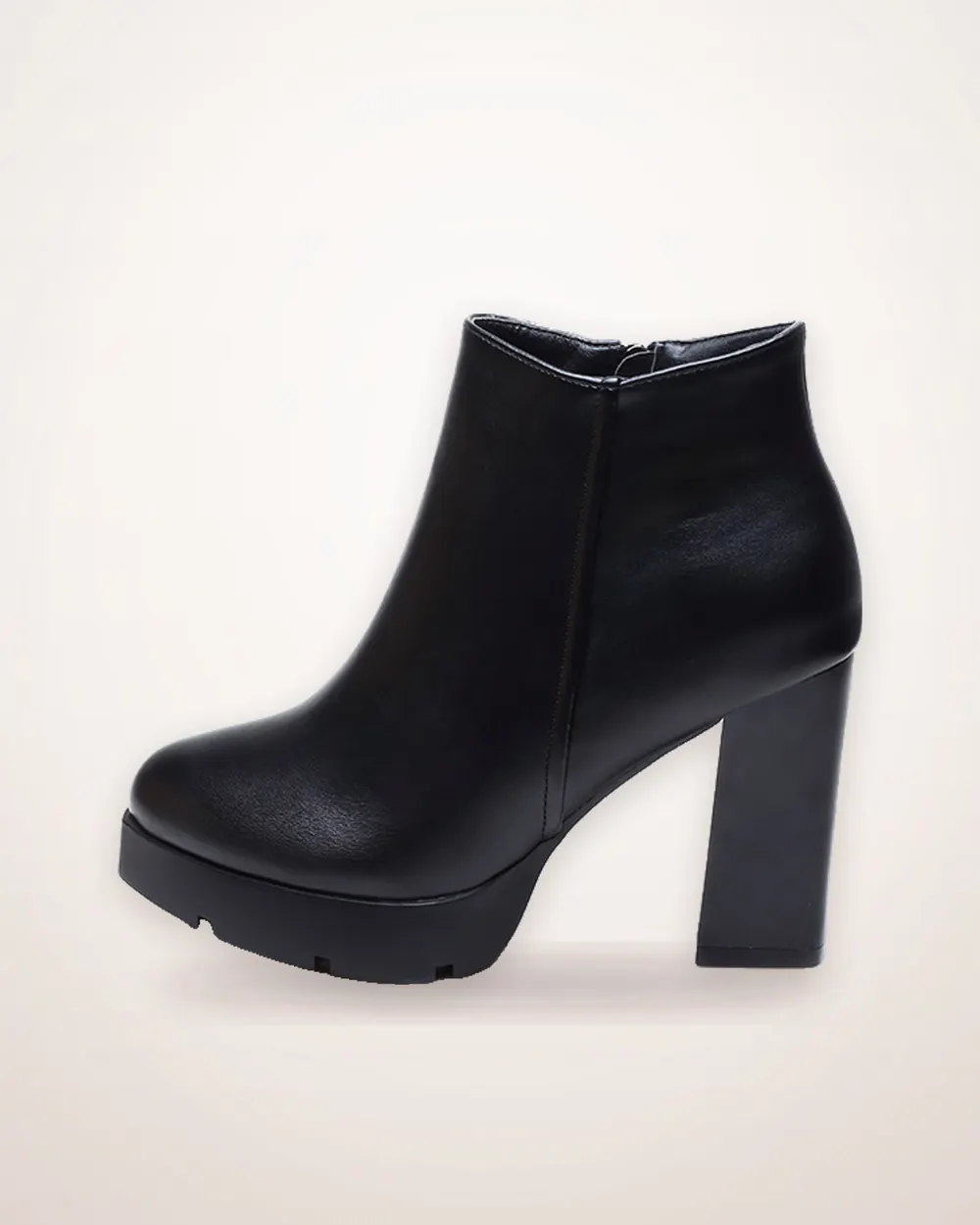 Square-Toe Thick Heel Ankle Boots