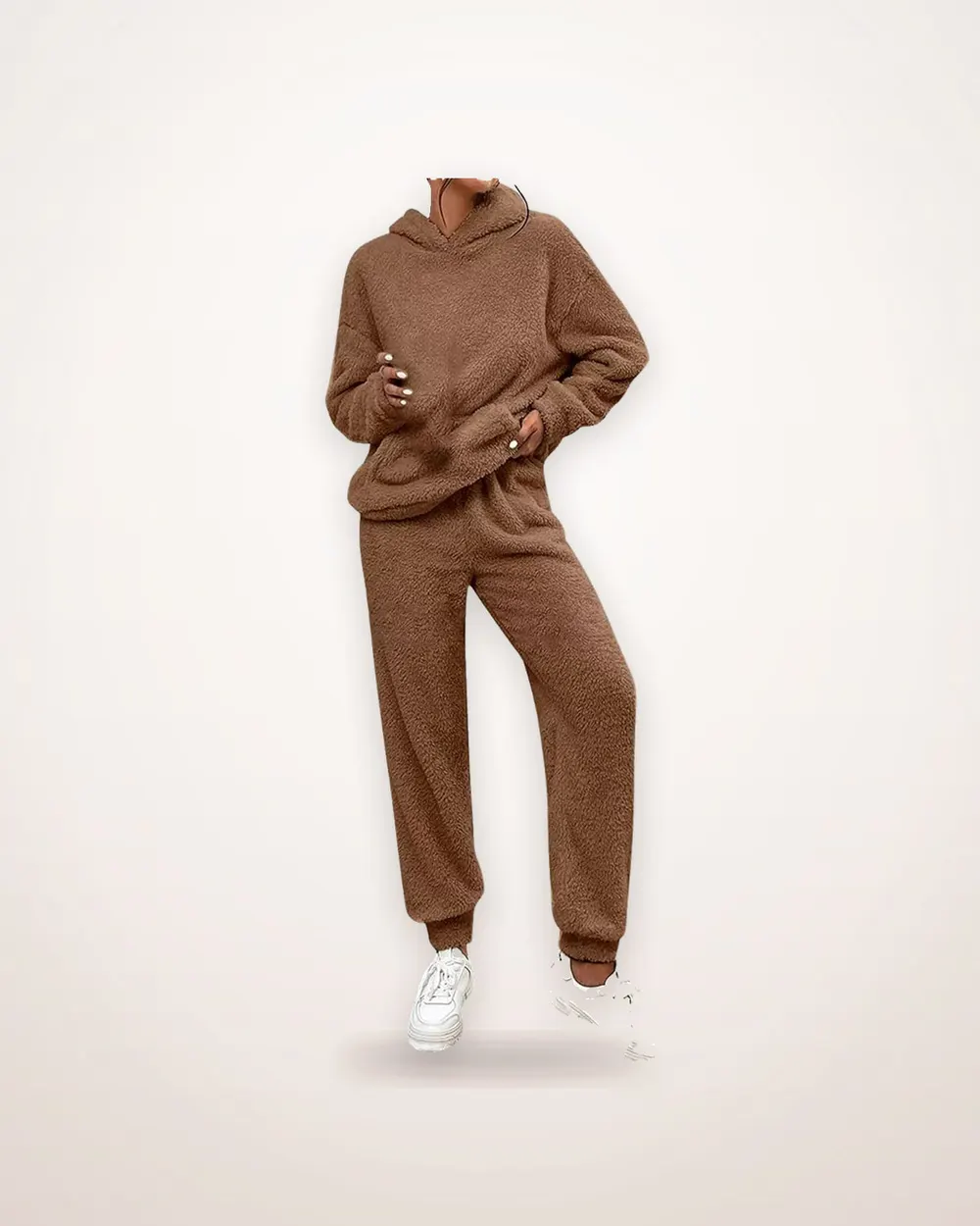 Plush Hooded Top and Trouser Set
