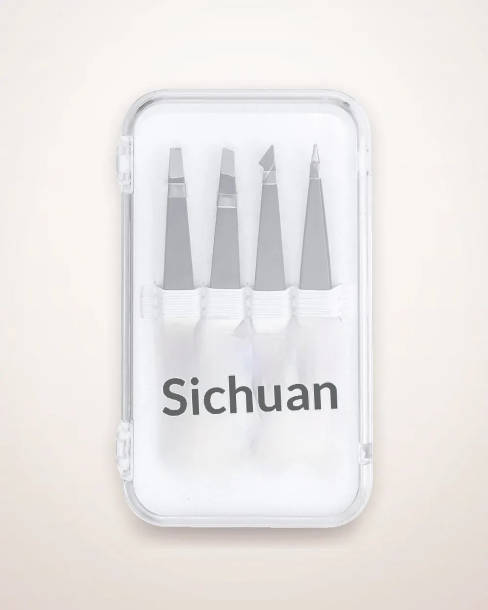 Four-Piece Stainless Steel Brow and Lash Tweezer Set