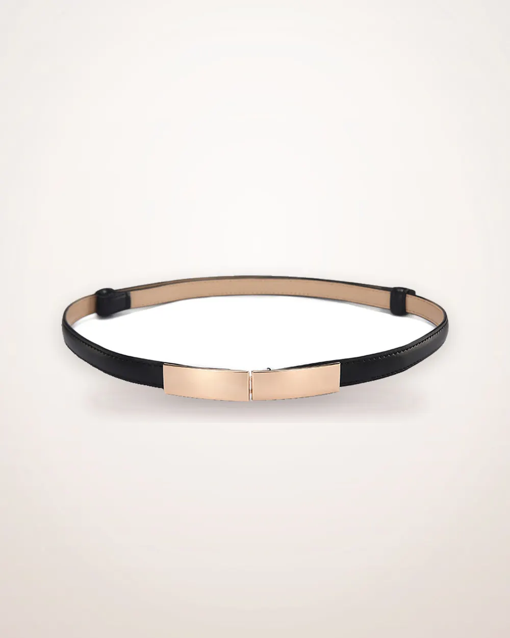 Embossed Leather Belt with Square Buckle