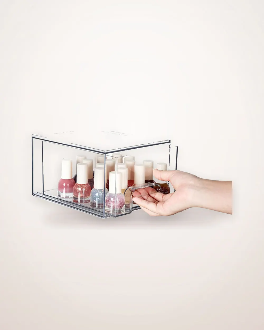 2-Piece Clear Acrylic Stackable Drawer Set