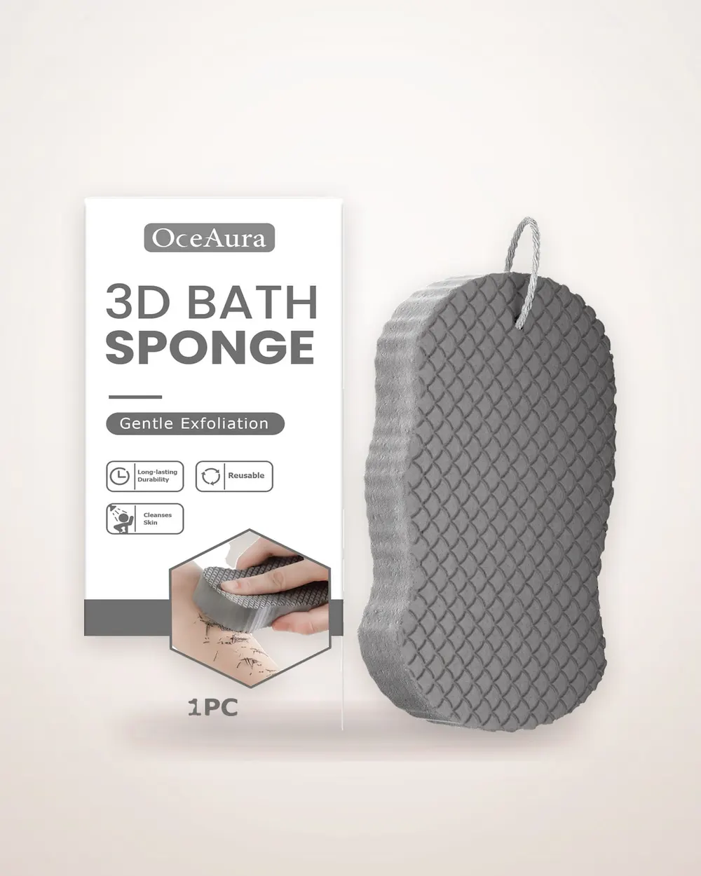 Three-Dimensional PVA Bath Sponge