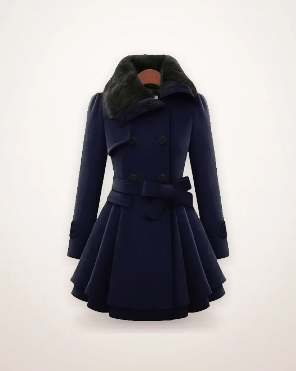 Belted Double-Breasted Mid-Length Coat