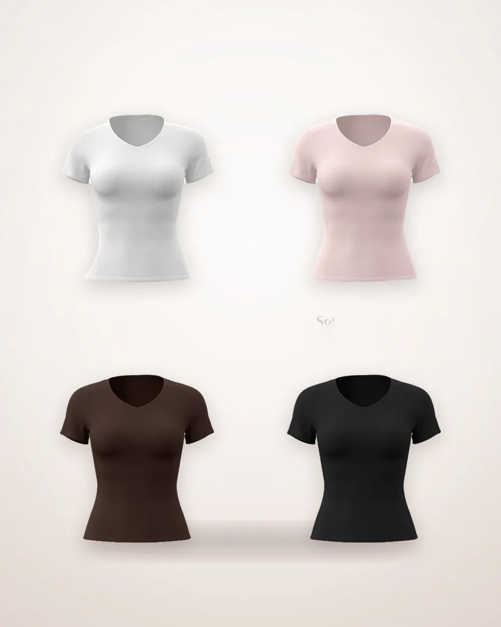 V-Neck Short Sleeve Sports Top