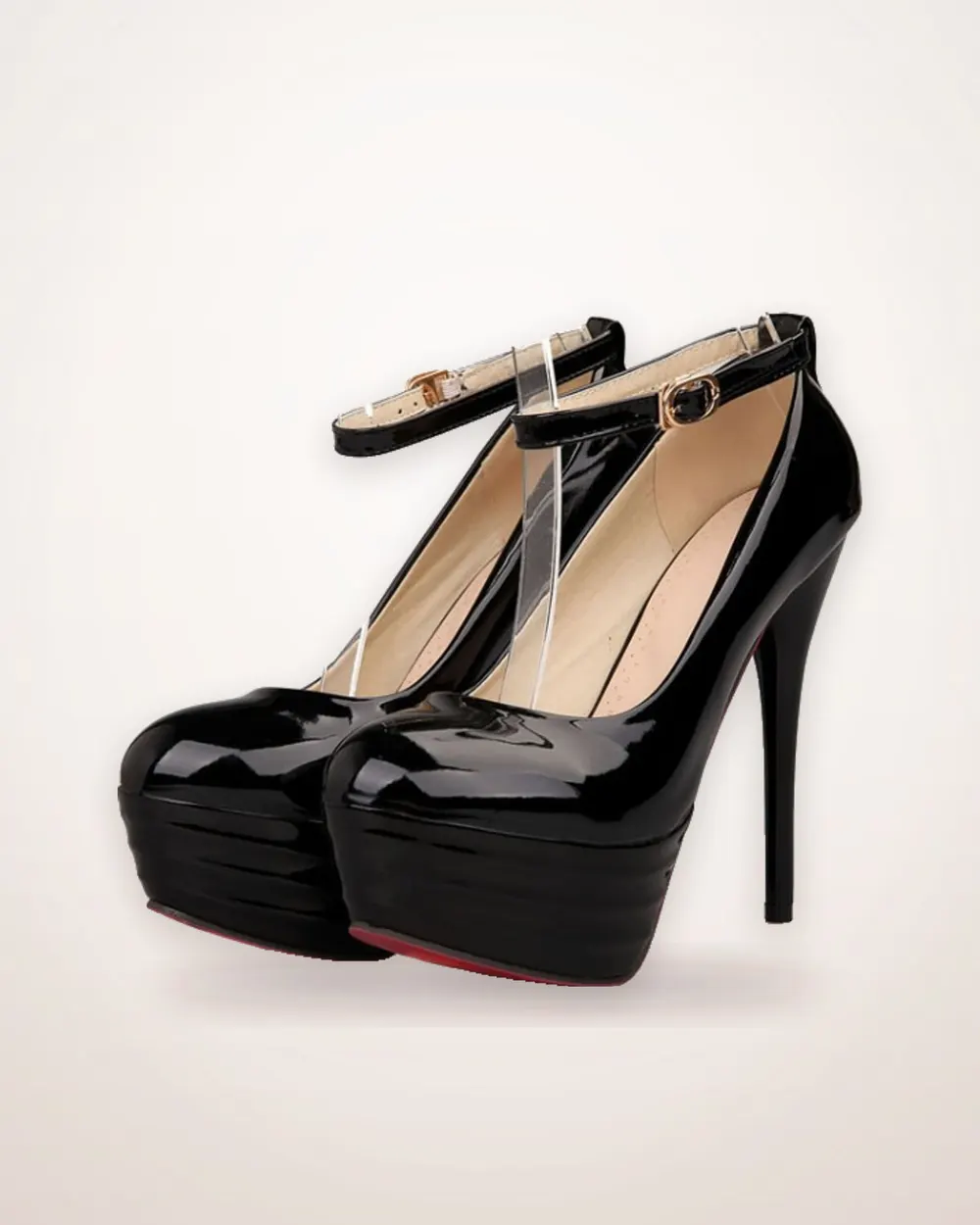 Round-Toe Platform Stiletto Heels