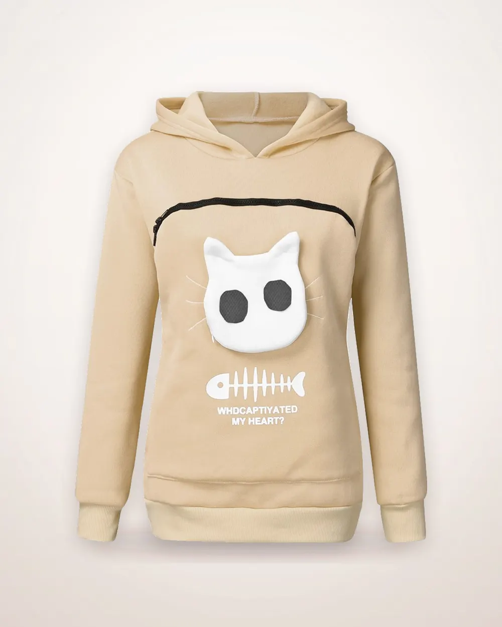 Cat Pocket Cotton Hoodie