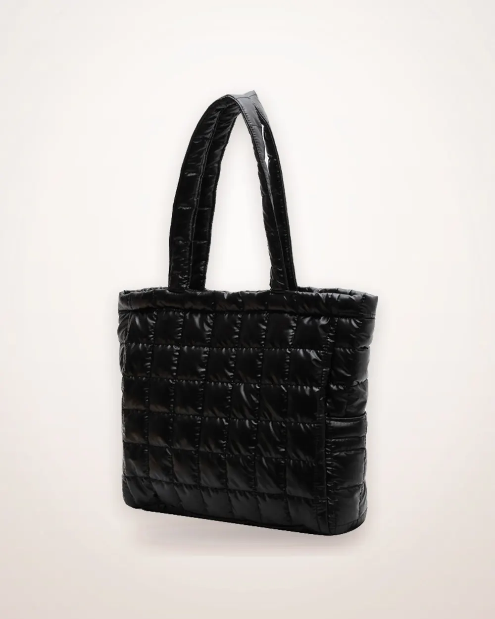Plaid Nylon Bucket Shoulder Bag