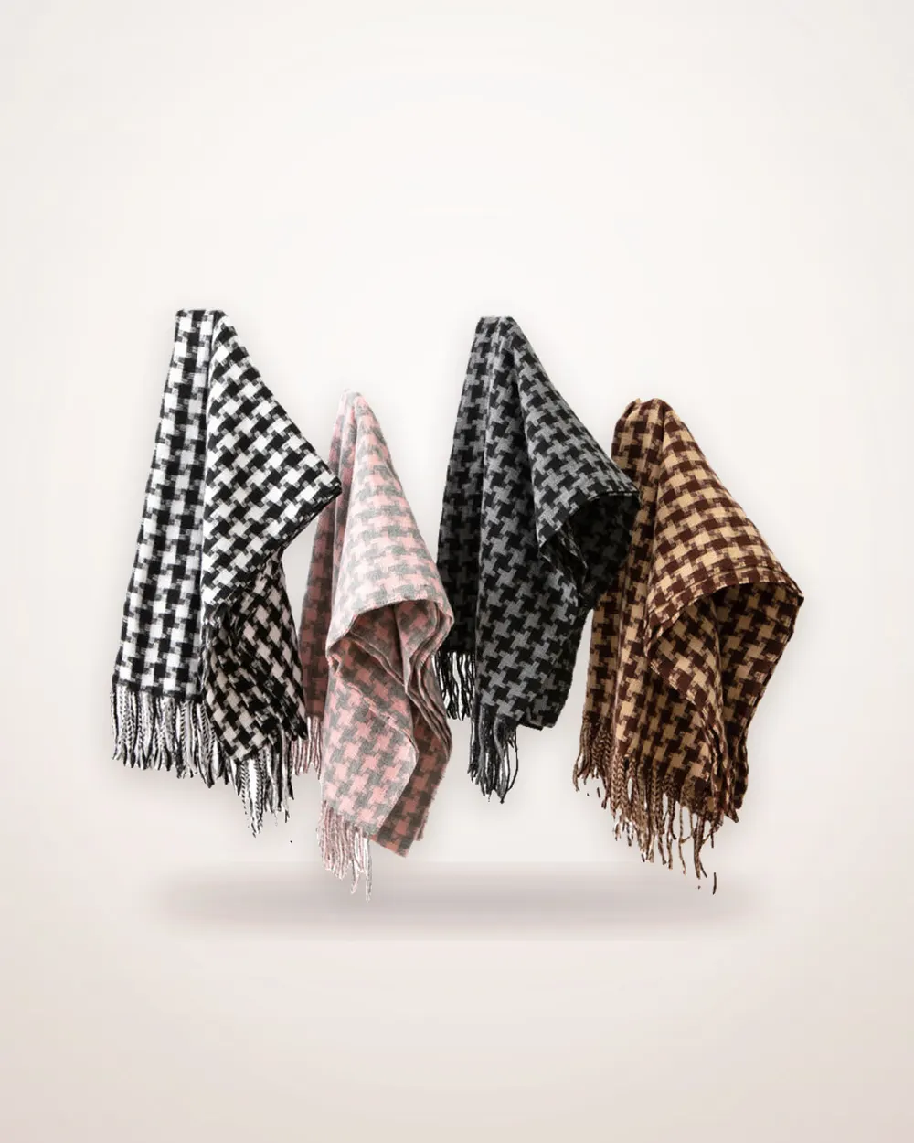 Plaid Tassel Winter Scarf
