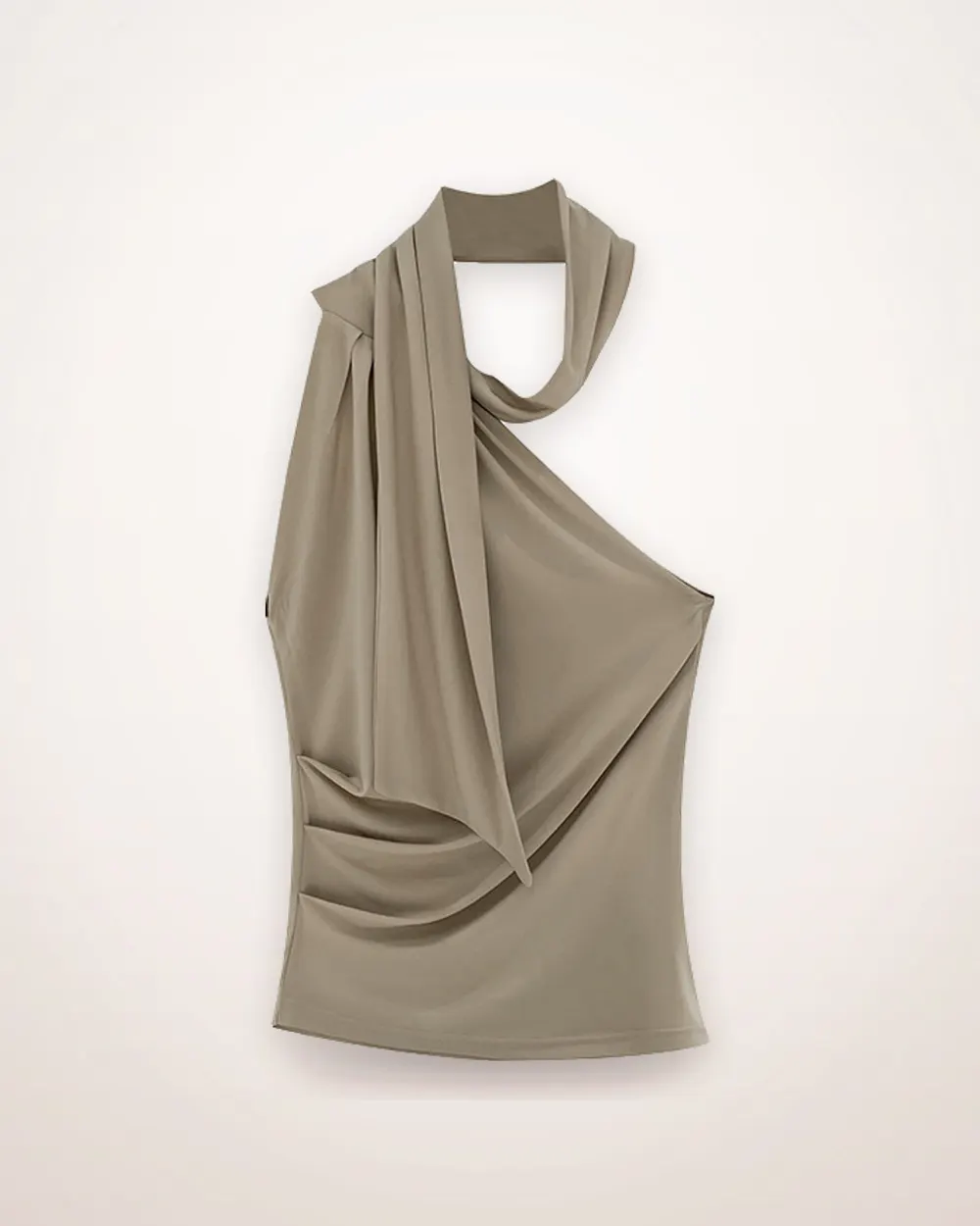 Asymmetrical Halter Tie Top