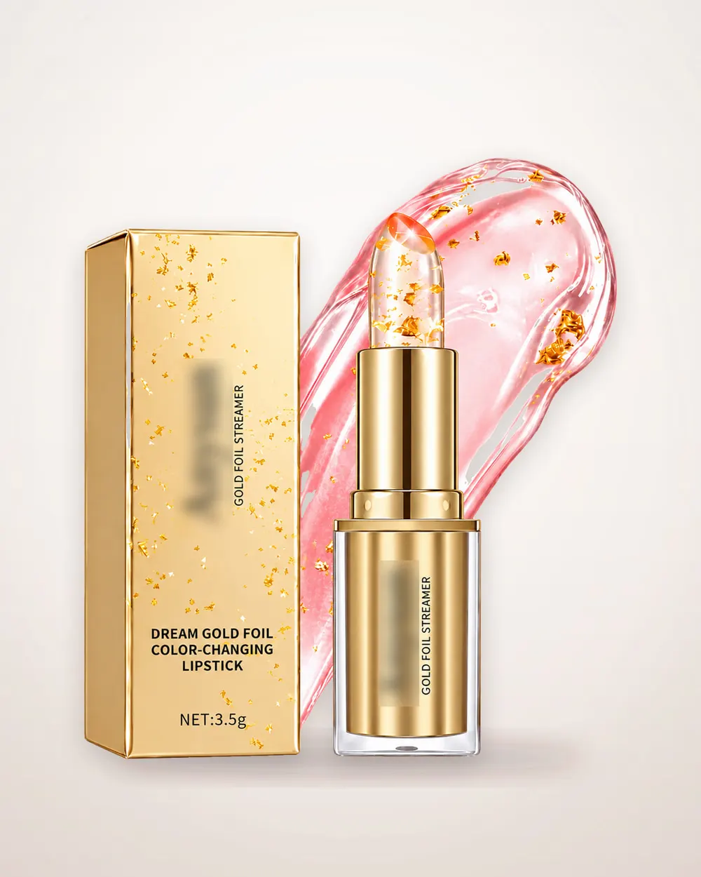 Gold Foil Color-Changing Lipstick