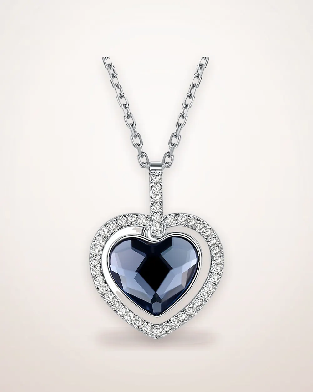 Sterling Silver Crystal Heart Necklace
