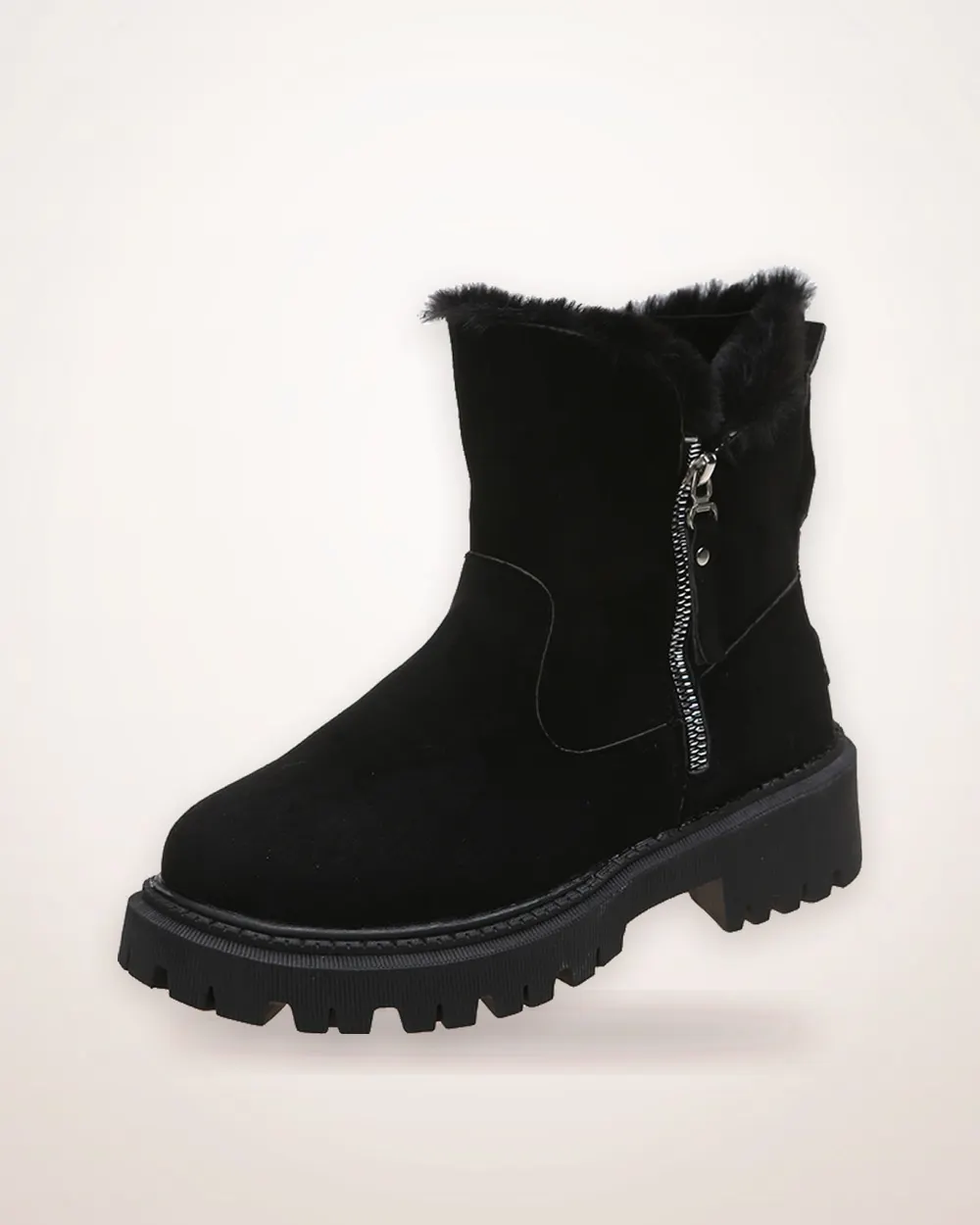 Faux Suede Plush Lined Snow Boots
