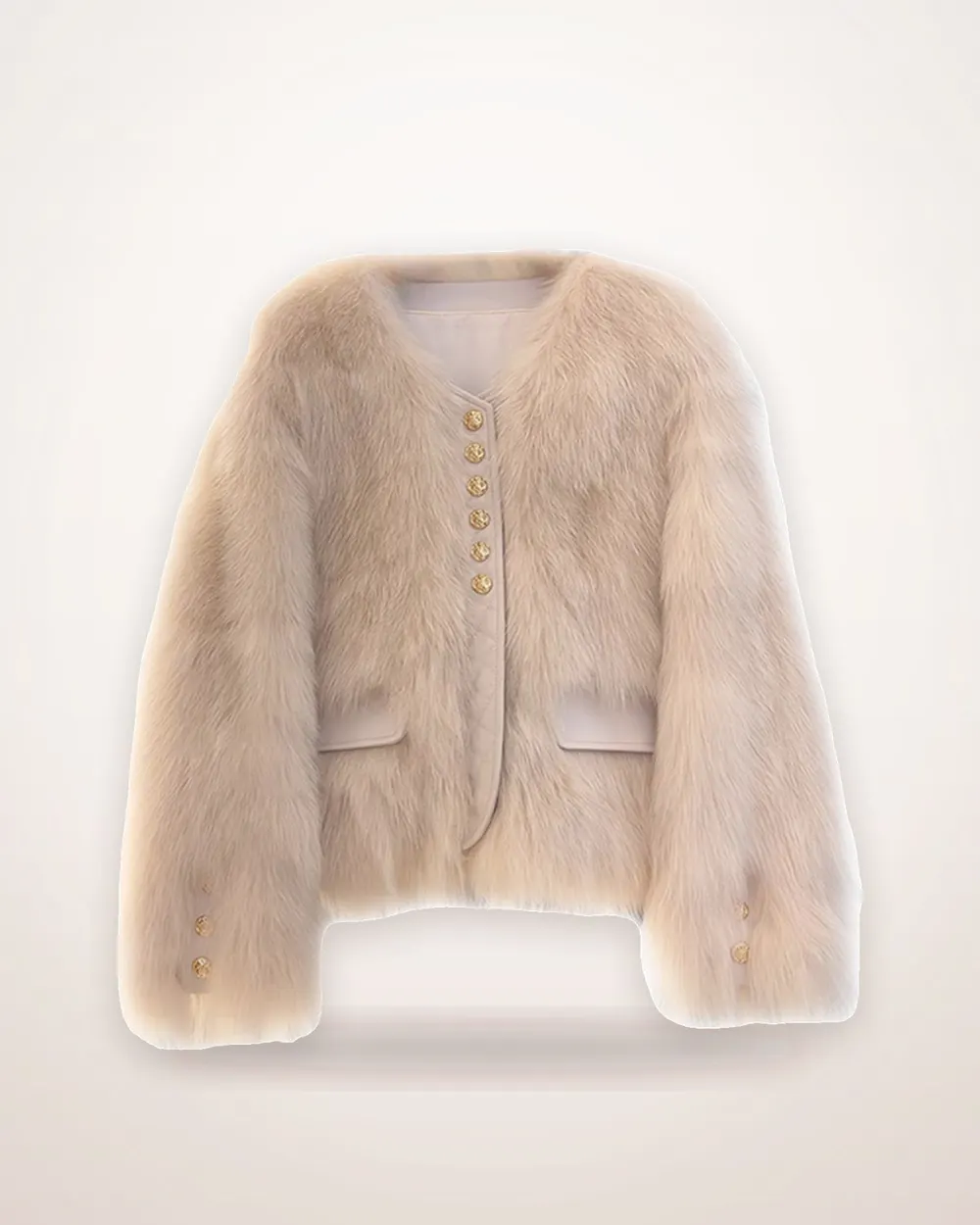 Textured Furry Short Coat