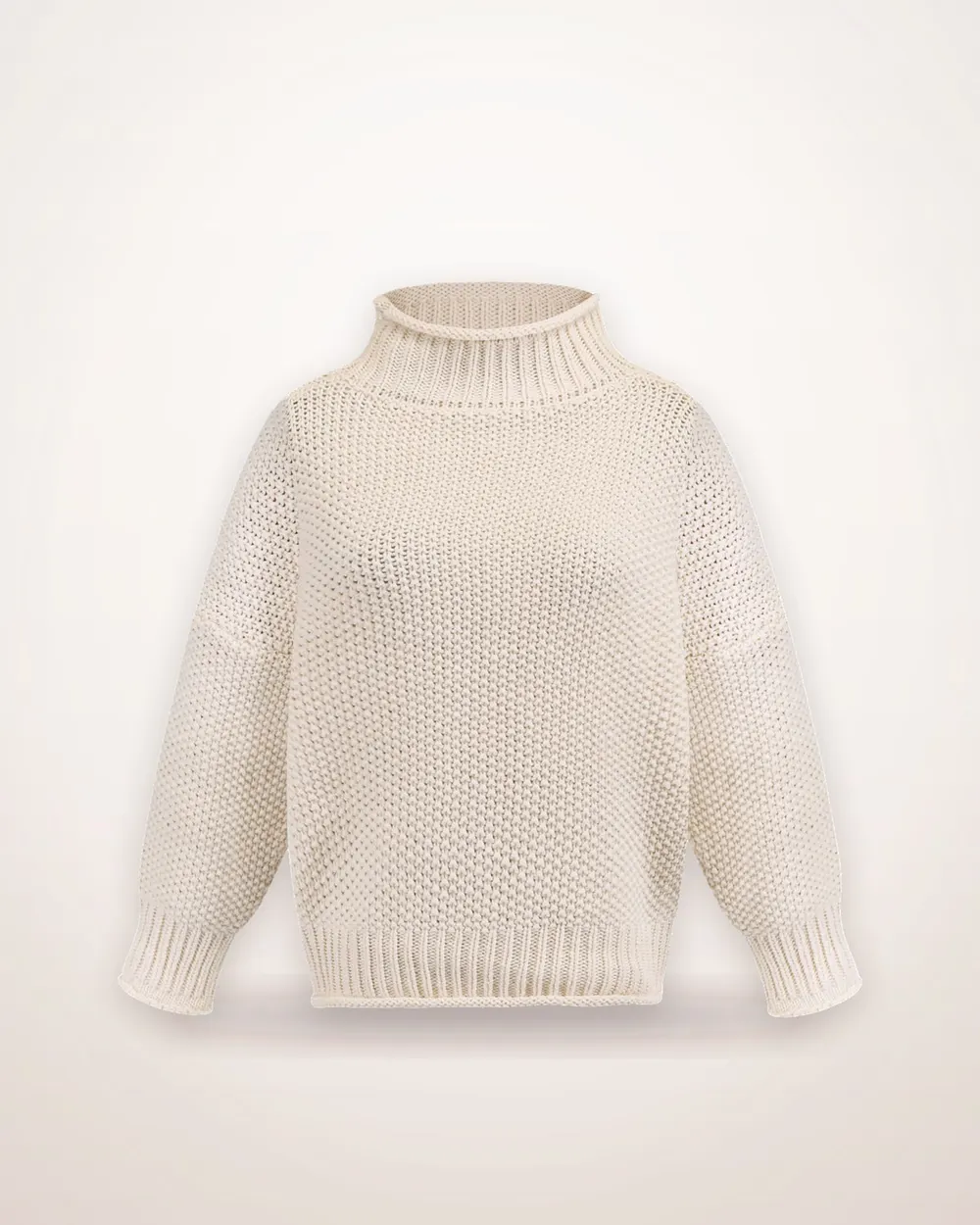 Solid Turtleneck Knit Pullover