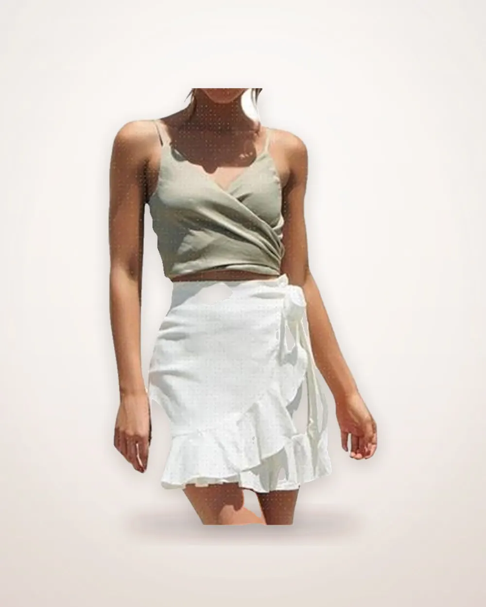 Bubble Linen Waisted Skirt