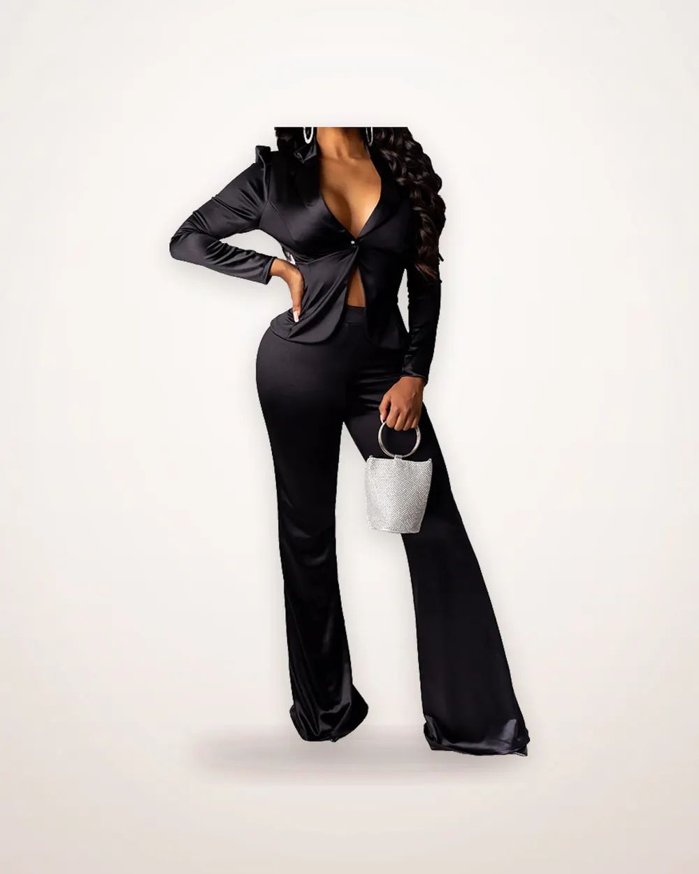 Wide Leg Blazer and Trouser Suit