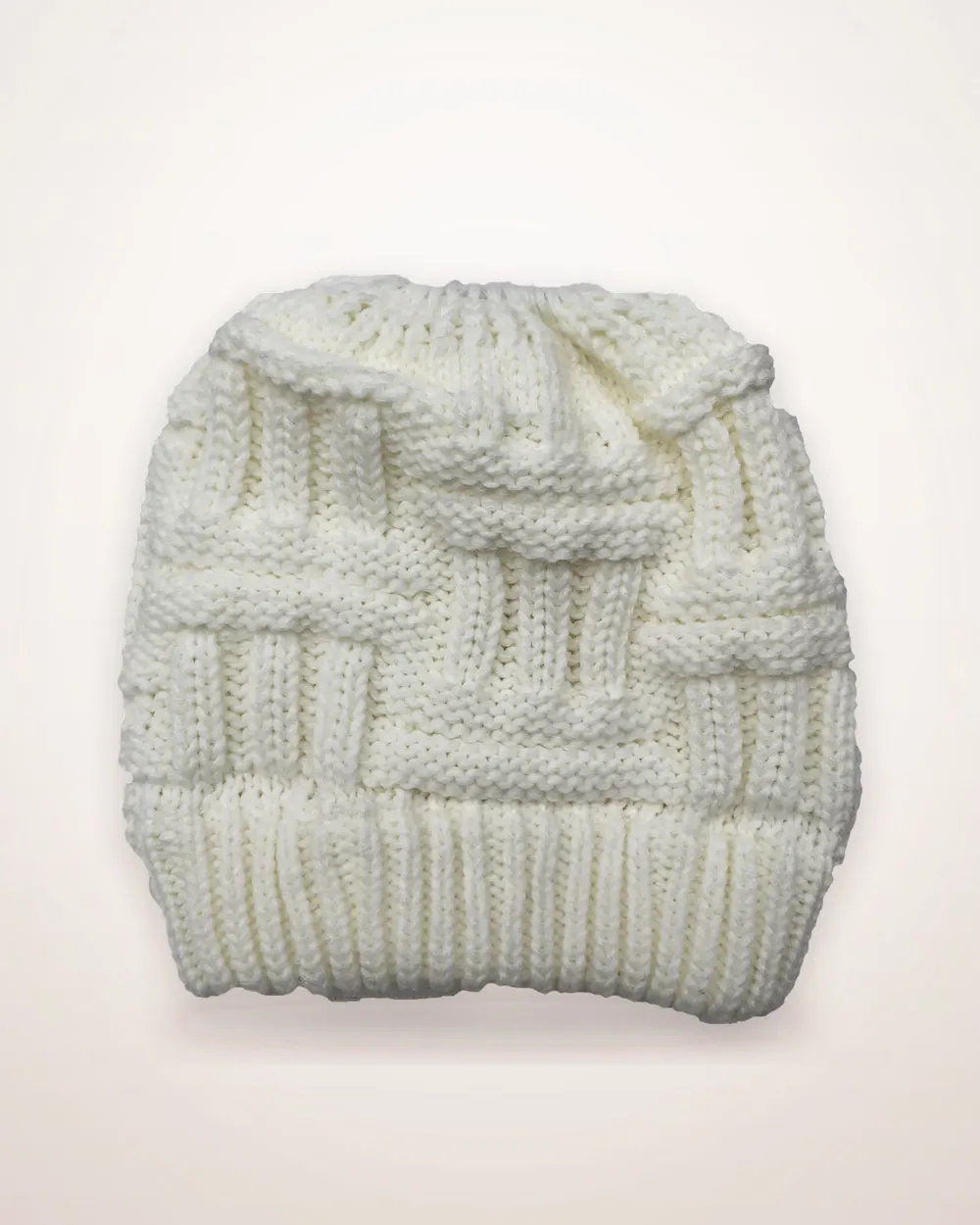 Soft Knit Ponytail Winter Hat