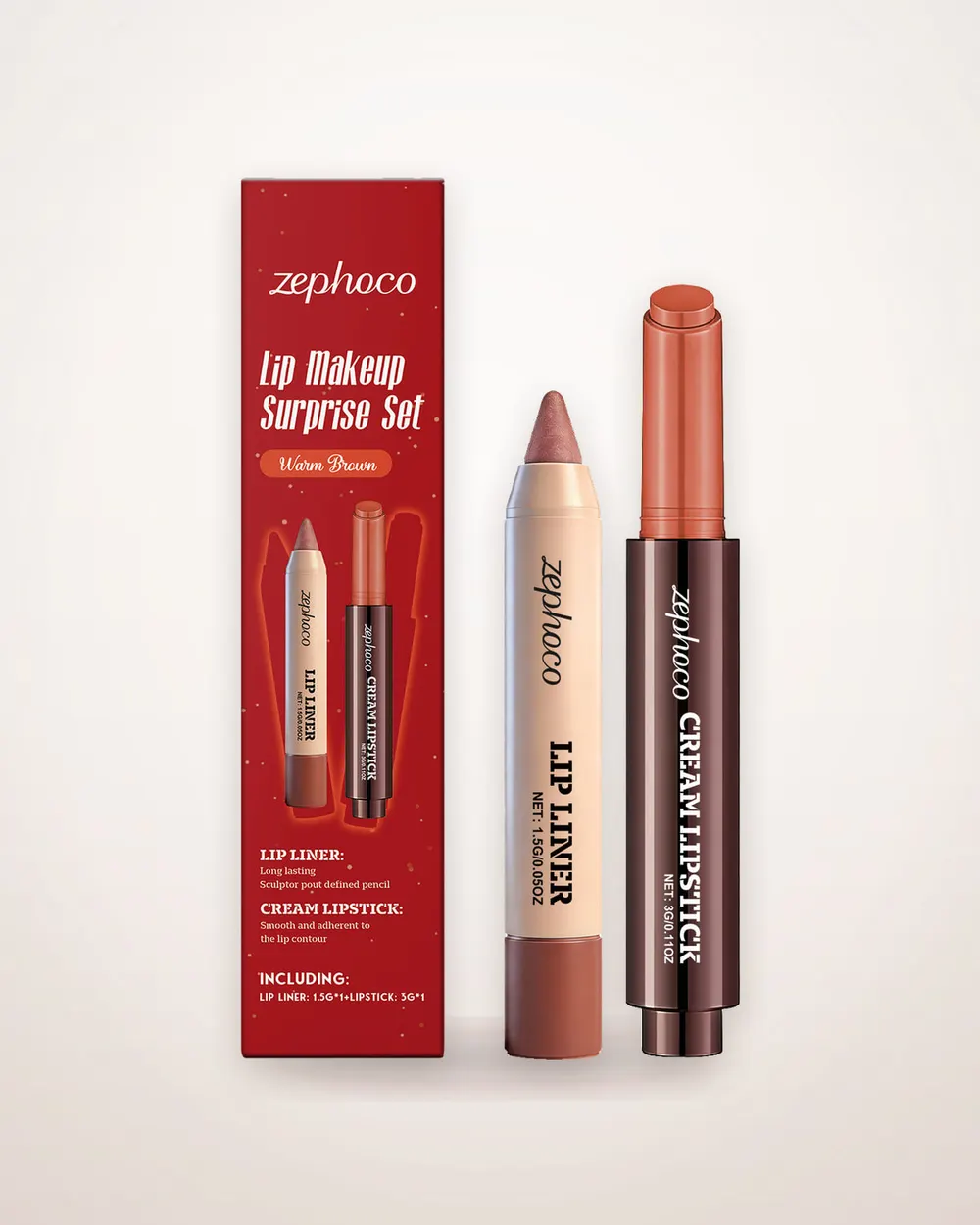 Warm Milk Tea Brown Lip Liner and Balm Set