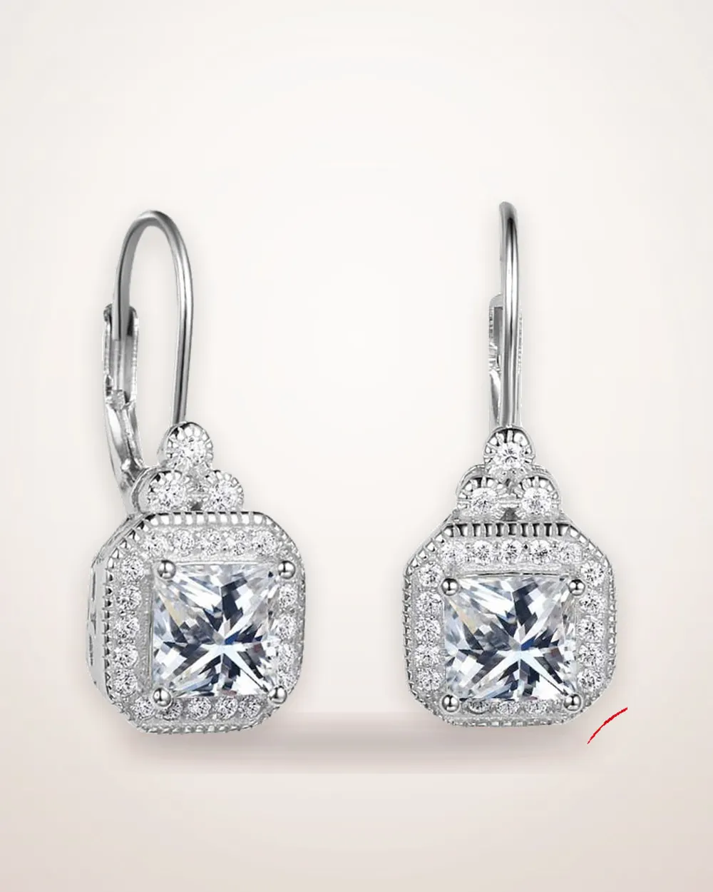 Crown Rhinestone Sterling Silver Earrings