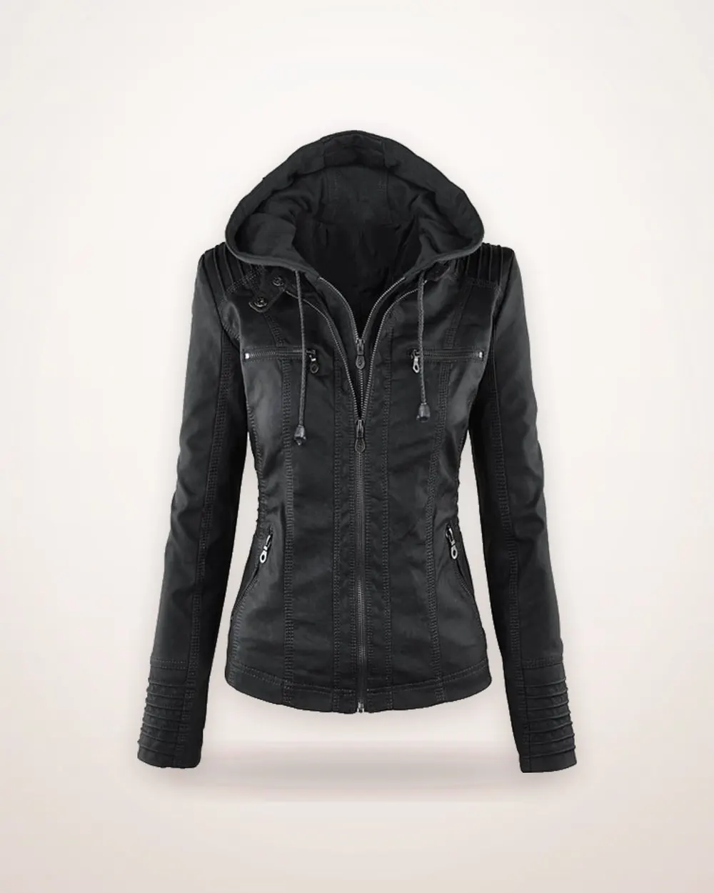 Short Loose-Fit PU Leather Jacket