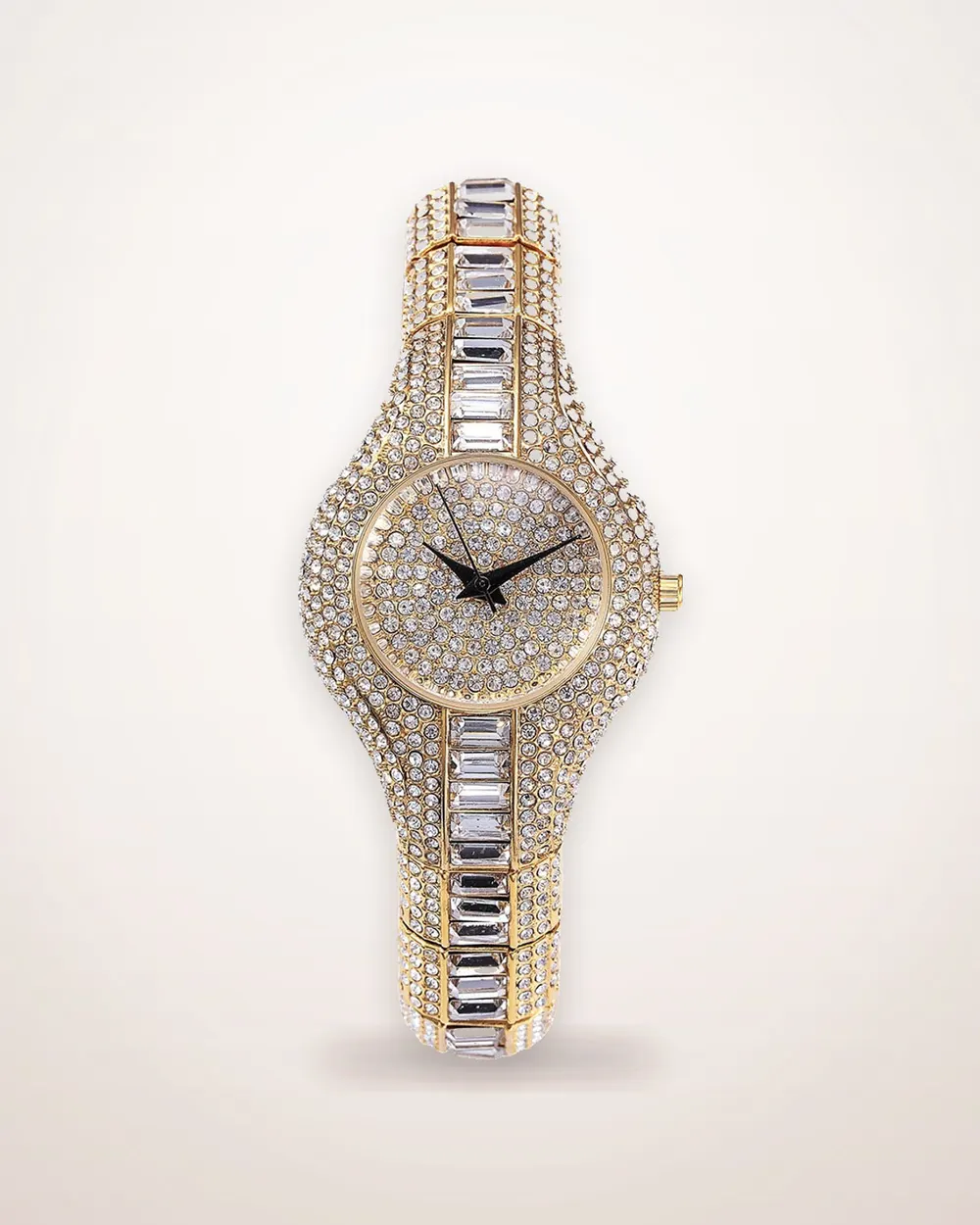 Stone-Set Quartz Watch With Colorful Accents