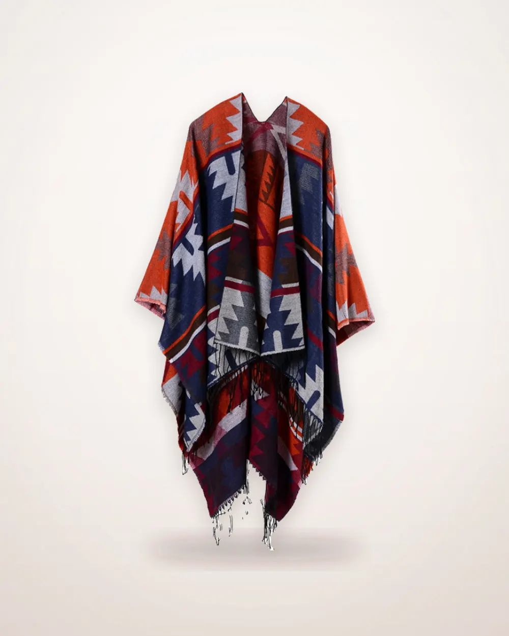 Geometric Diamond Jacquard Long Shawl
