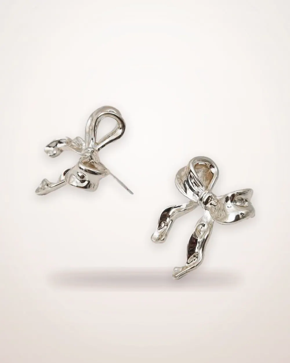 Bow Motif Electroplated Earrings