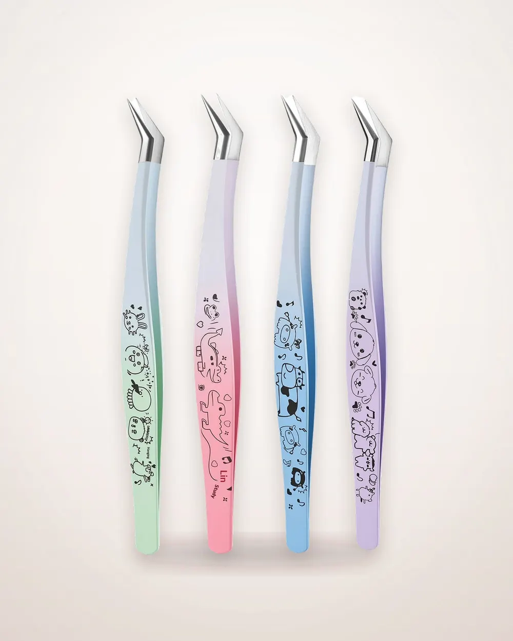Curved Stainless Steel Lash Tweezers
