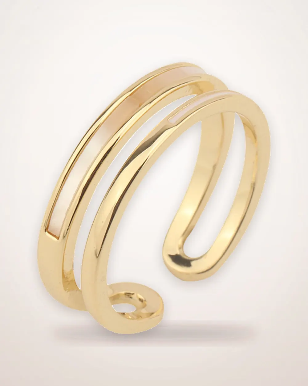 Geometric Double Band Gold Ring