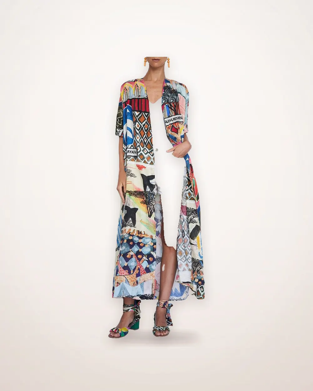 Printed Cotton Beach Cover-Up