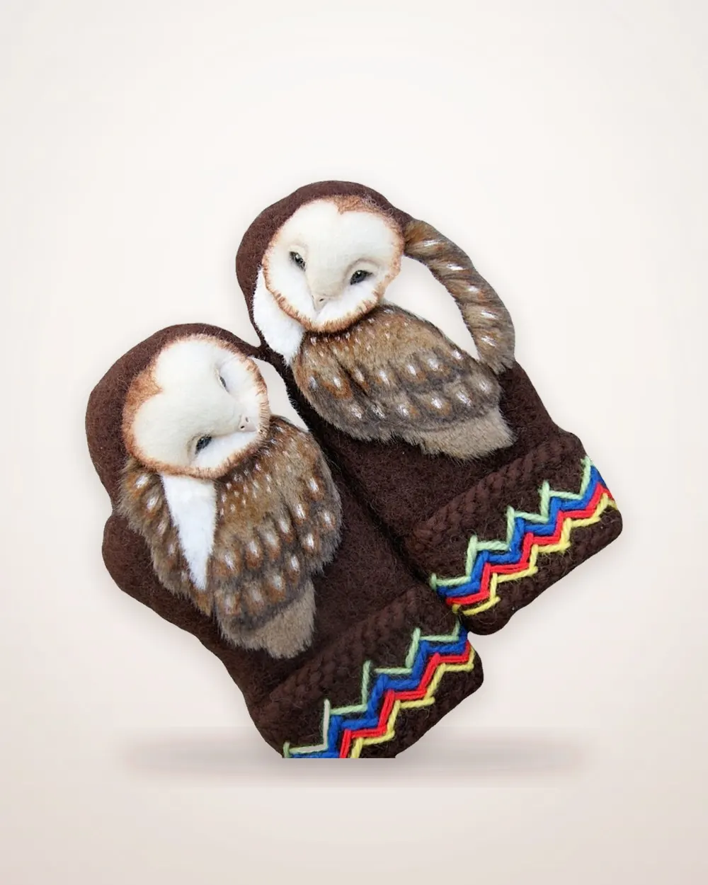 Owl Motif Knitted Gloves