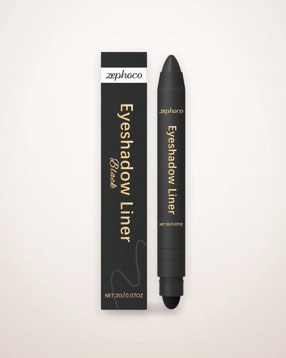 2-in-1 Glossy Black Eyeliner Pencil