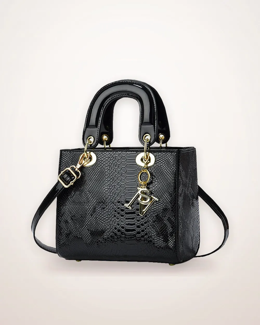 Snakeskin Print Shoulder Messenger Bag