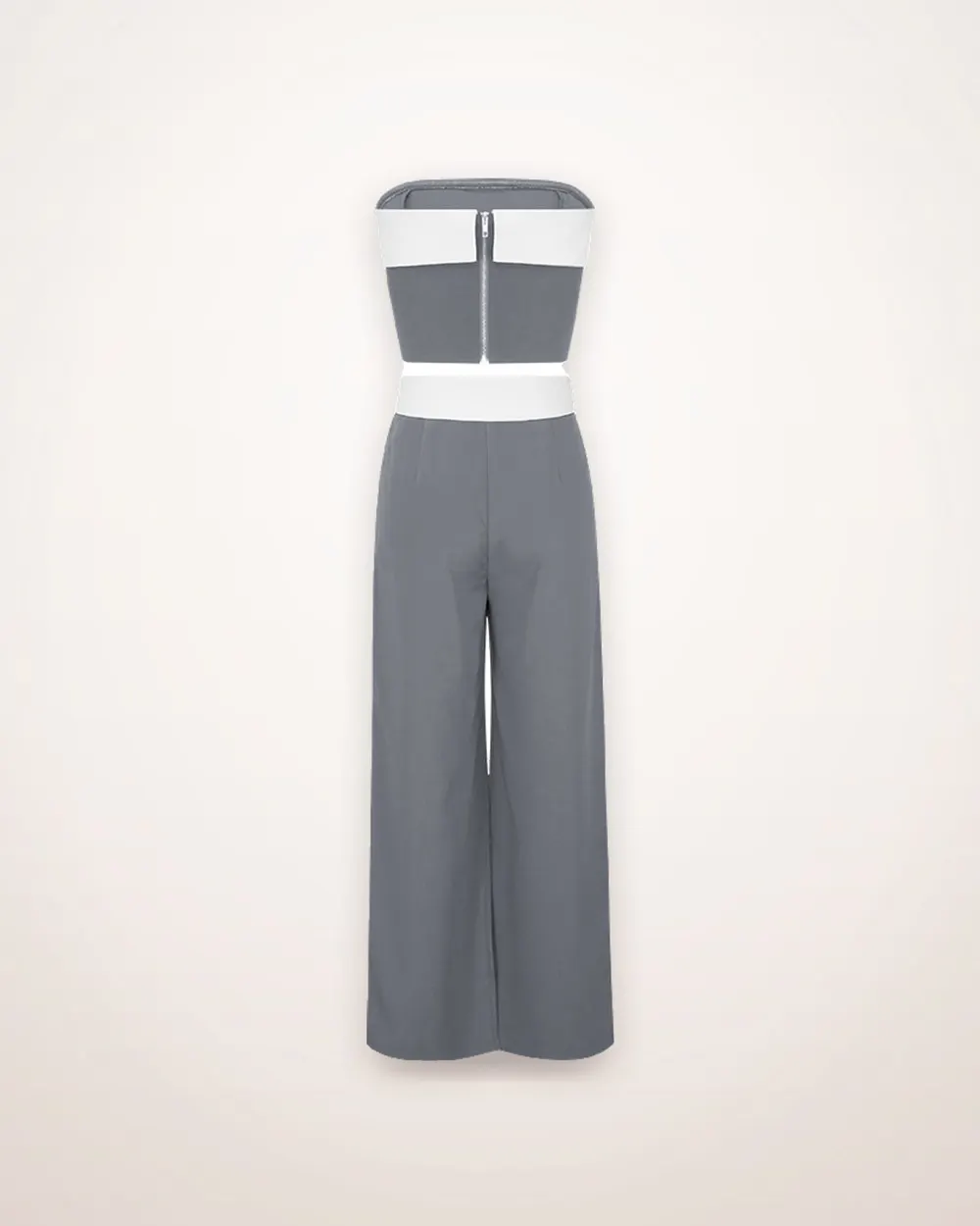 Contrast Sleeveless Top and Wide-Leg Trouser Set