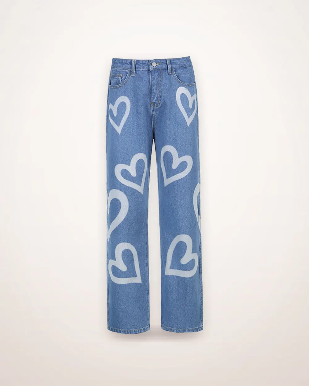 High Waist Straight Slim Jeans