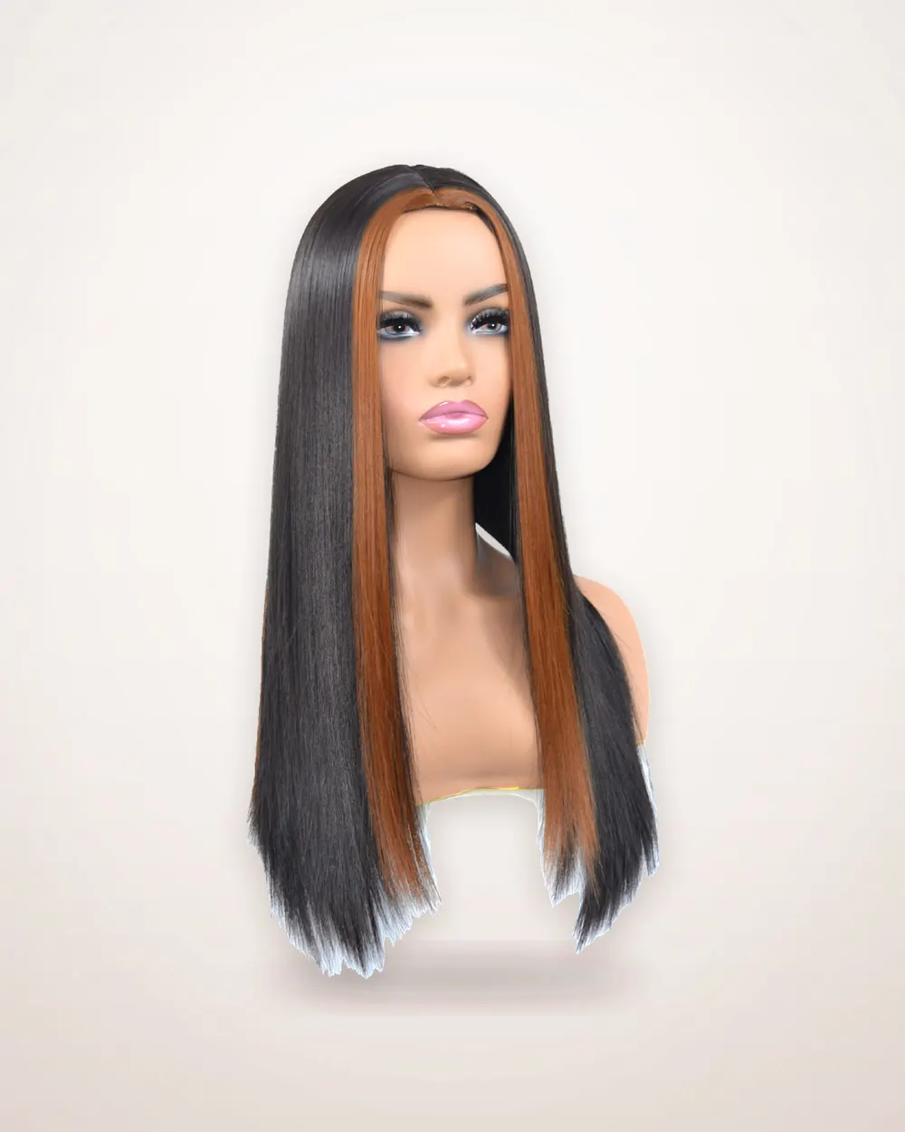 Straight Lace Front Wig with 1B 27 Highlights